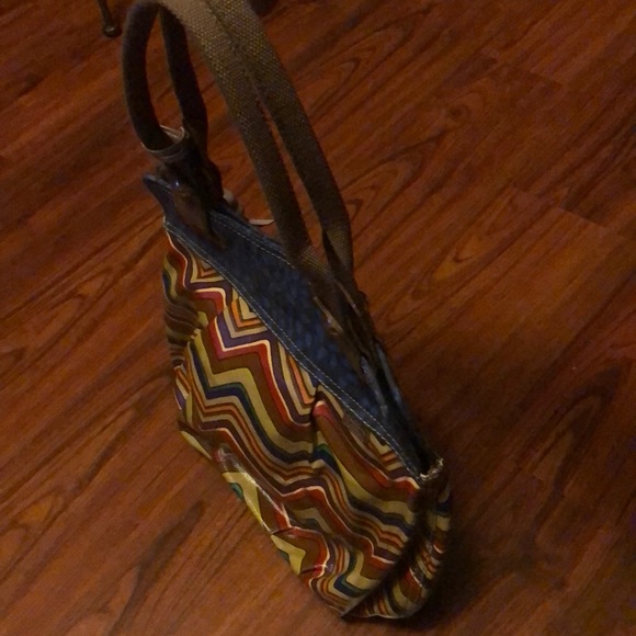 Fossil Key-Per Multi-Color Chevron Tote Bag#ZB5012 - Picture 5 of 16